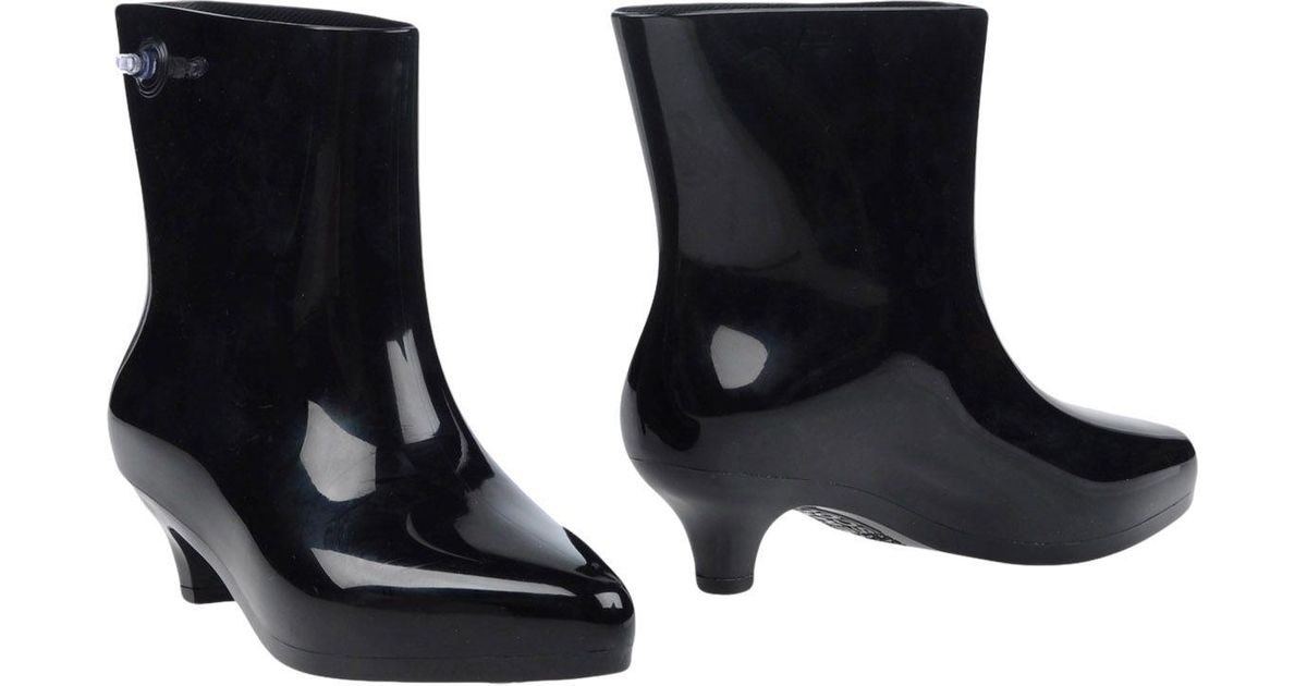 Melissa Rubber Ankle Boots in Black - Lyst