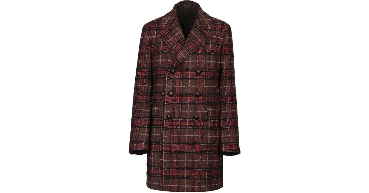 Tagliatore Wool Coat in Brown for Men - Lyst