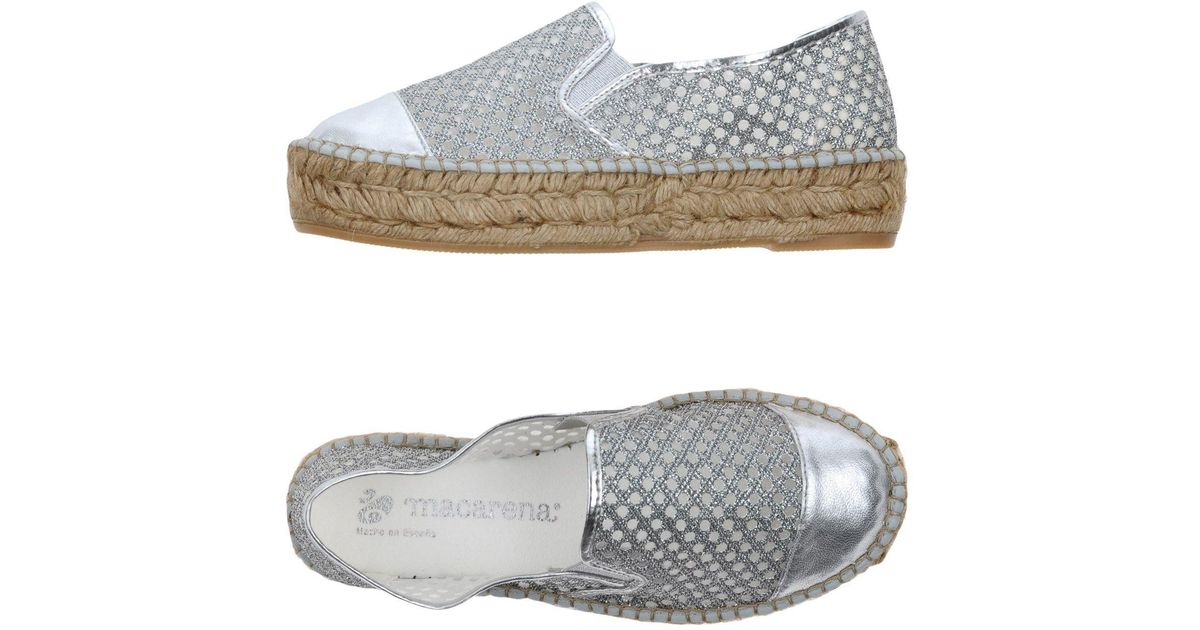 silver flat espadrilles