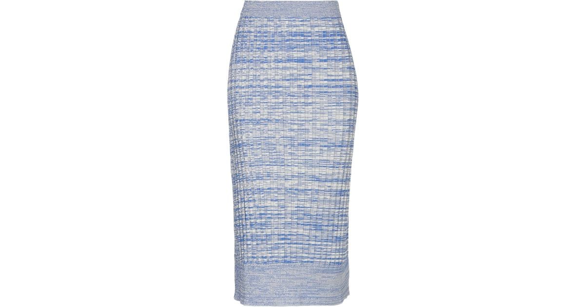 Jil Sander Navy Cotton 3/4 Length Skirt in Light Grey (Gray) - Lyst