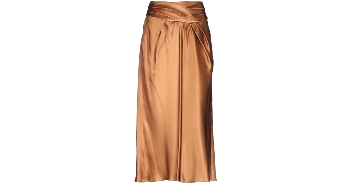 Alberta Ferretti 3/4 Length Skirt in Brown - Lyst