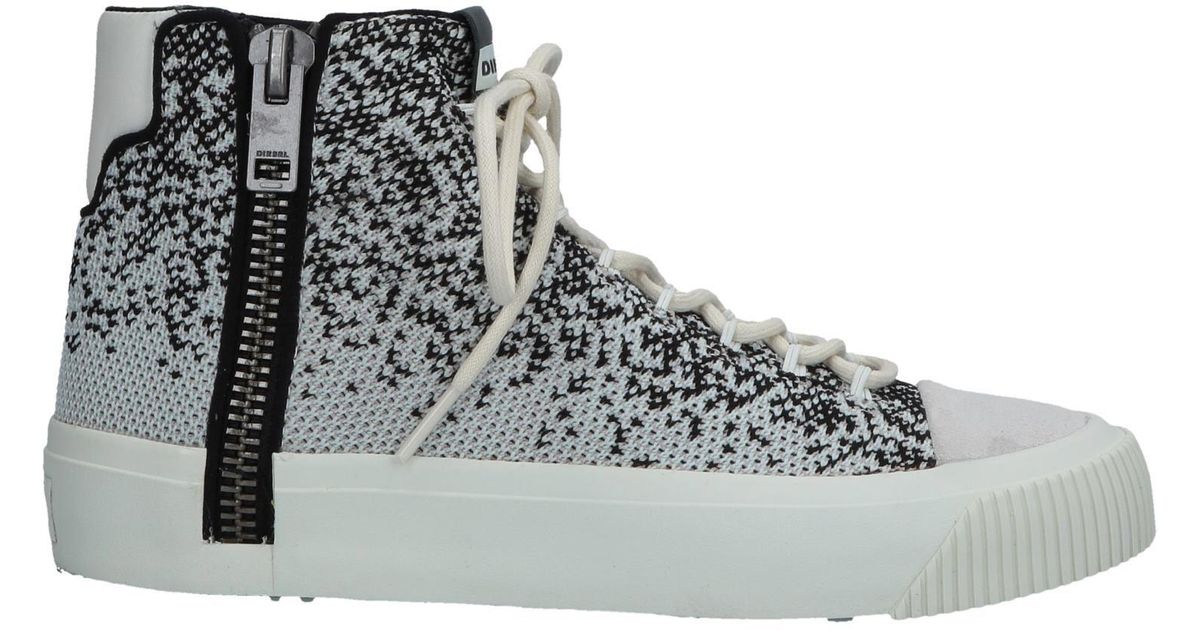 DIESEL Leather High-tops & Sneakers in Light Grey (Gray) for Men - Lyst