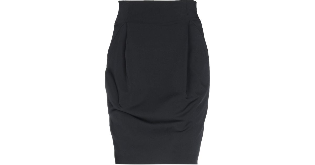 Annarita N. Synthetic Knee Length Skirt in Black - Lyst