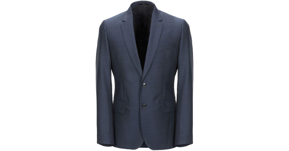 Paul Smith Wool Blazer in Dark Blue (Blue) for Men - Lyst