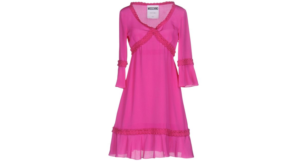 Moschino Silk Short Dress in Garnet (Pink) - Lyst