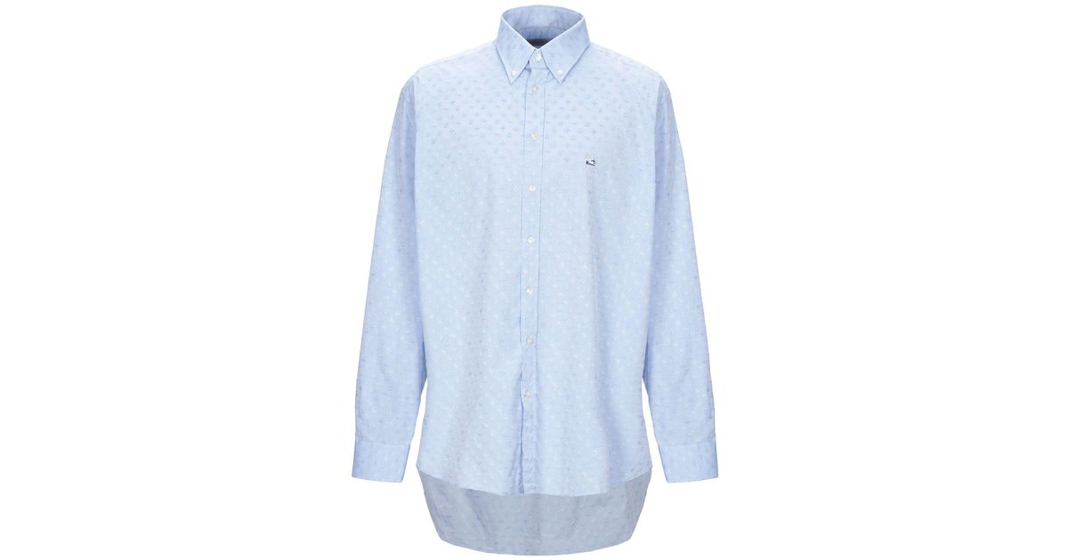 Etro Cotton Shirt In Sky Blue (blue) For Men - Lyst