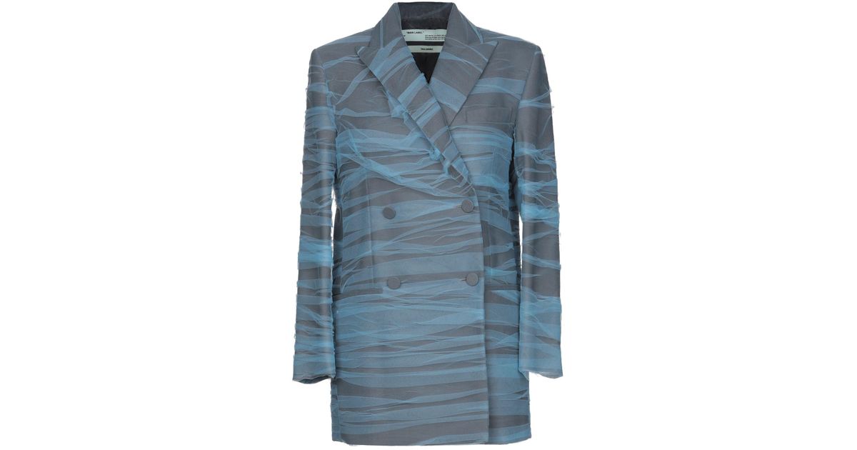 off white blue blazer