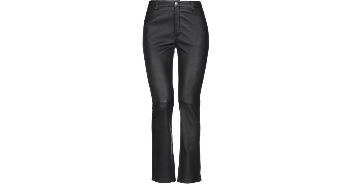 Anine Bing Leather Casual Pants in Black - Lyst