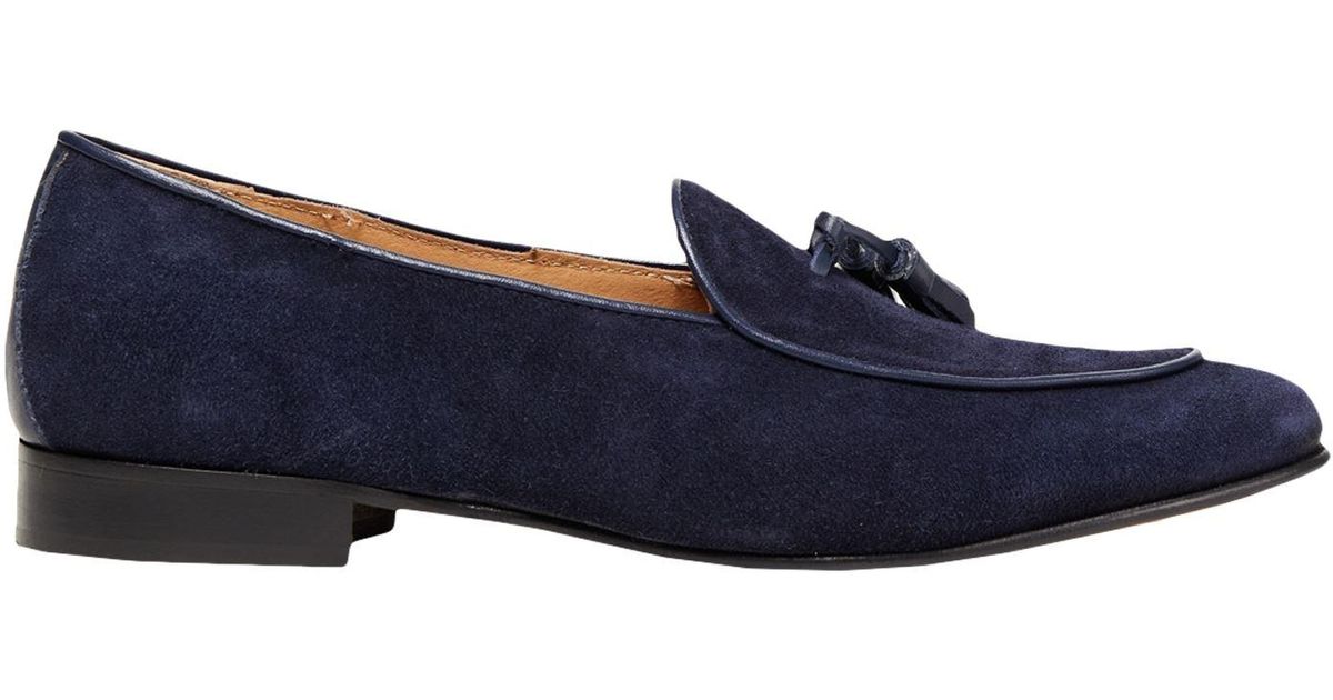 8 by YOOX Leather Loafer in Dark Blue (Blue) for Men - Lyst