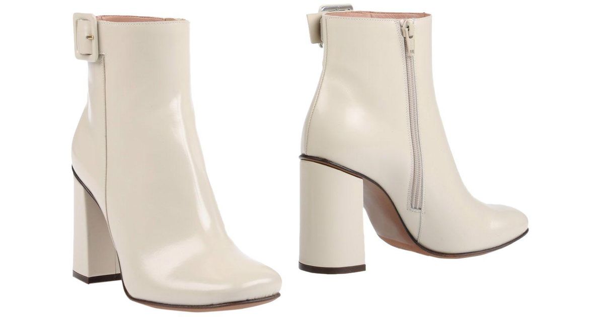 L'Autre Chose Leather Ankle Boots in Ivory (White) - Lyst