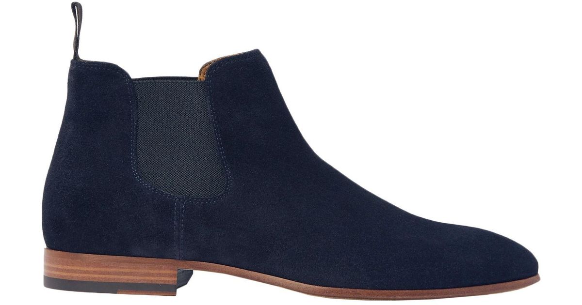 BOSS by HUGO BOSS Leather Ankle Boots in Dark Blue (Blue) for Men - Lyst