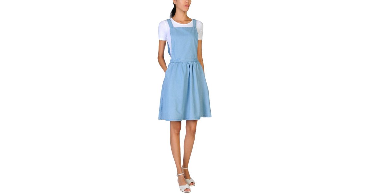 blue overall skirt