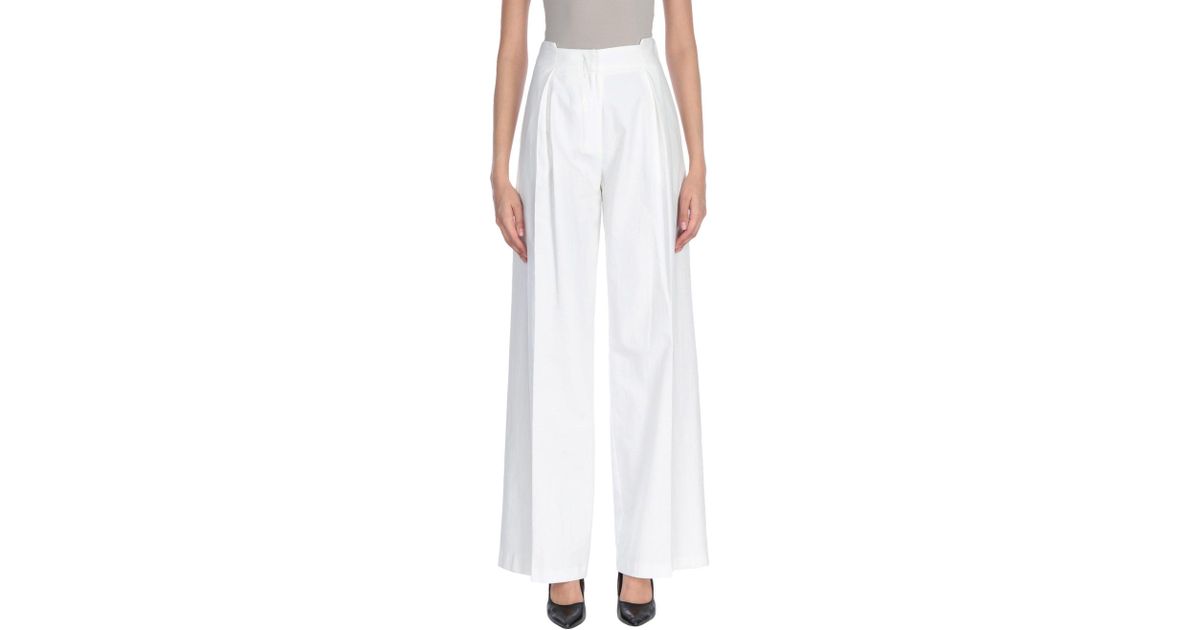 Annarita N. Cotton Casual Pants in White - Lyst