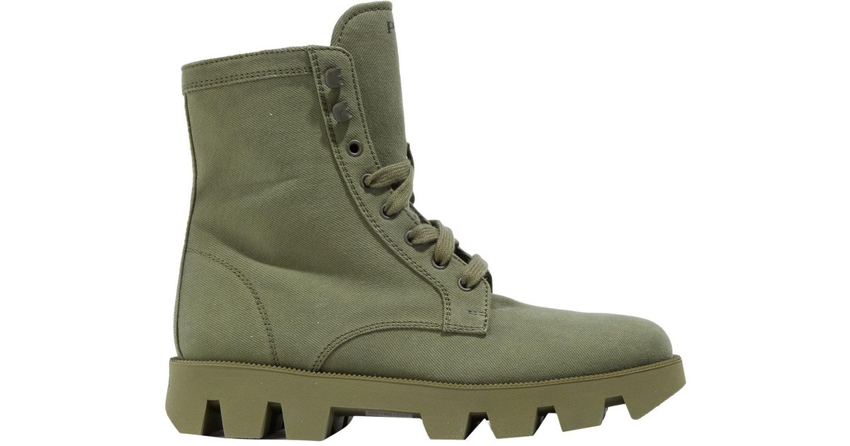 prada canvas combat boots