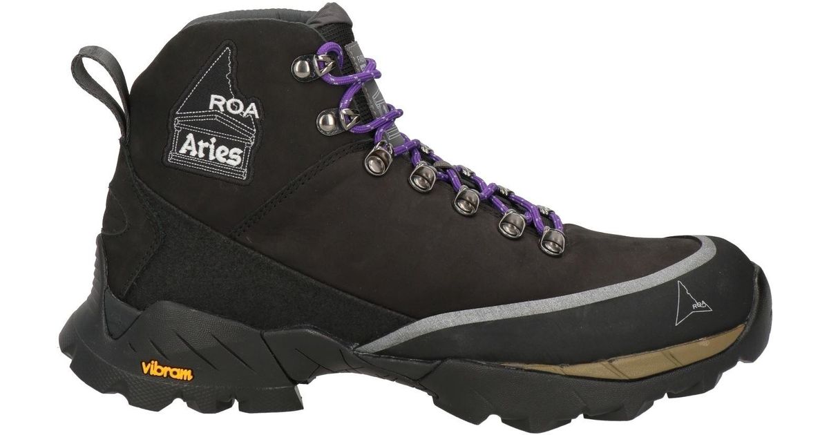 ROA X Aries Ankle Boots Leather, Textile Fibers in Black | Lyst
