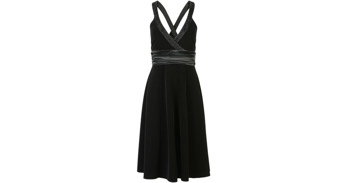 Armani Synthetic Knee-length Dress in Black - Lyst