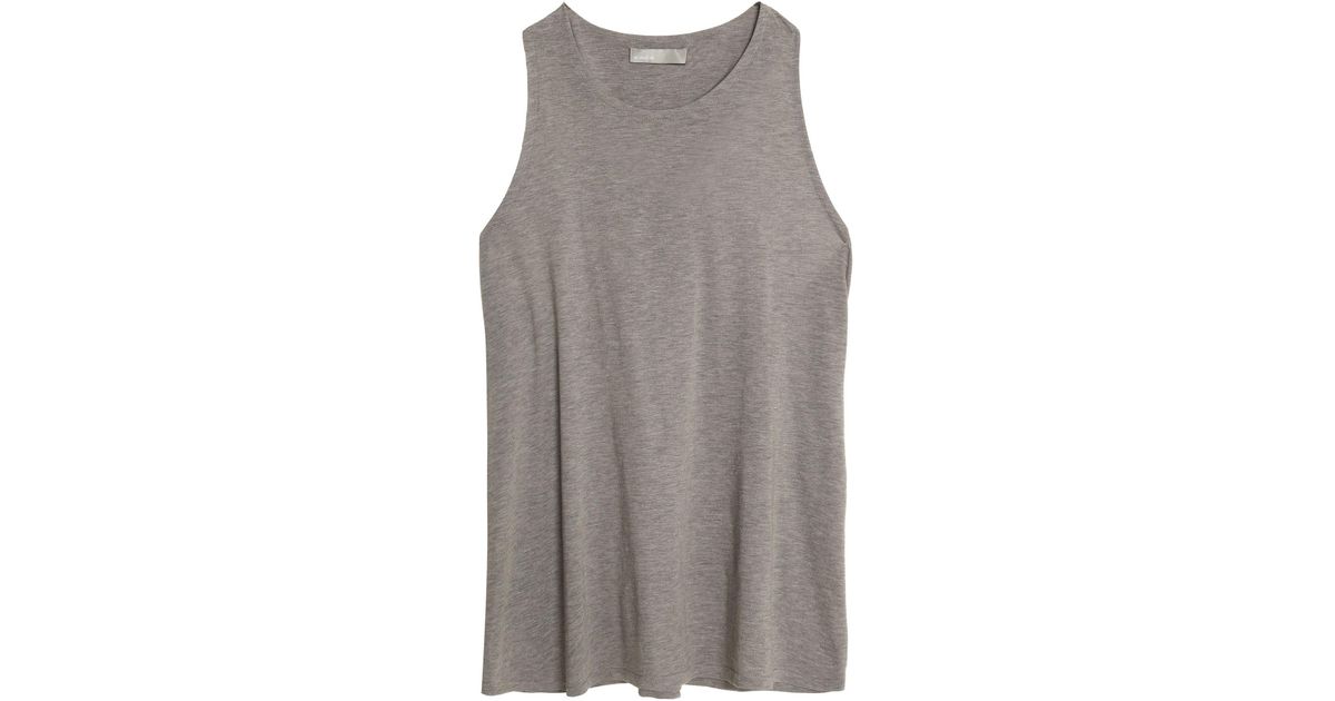 Vince Cotton Tank Top in Grey (Gray) - Lyst