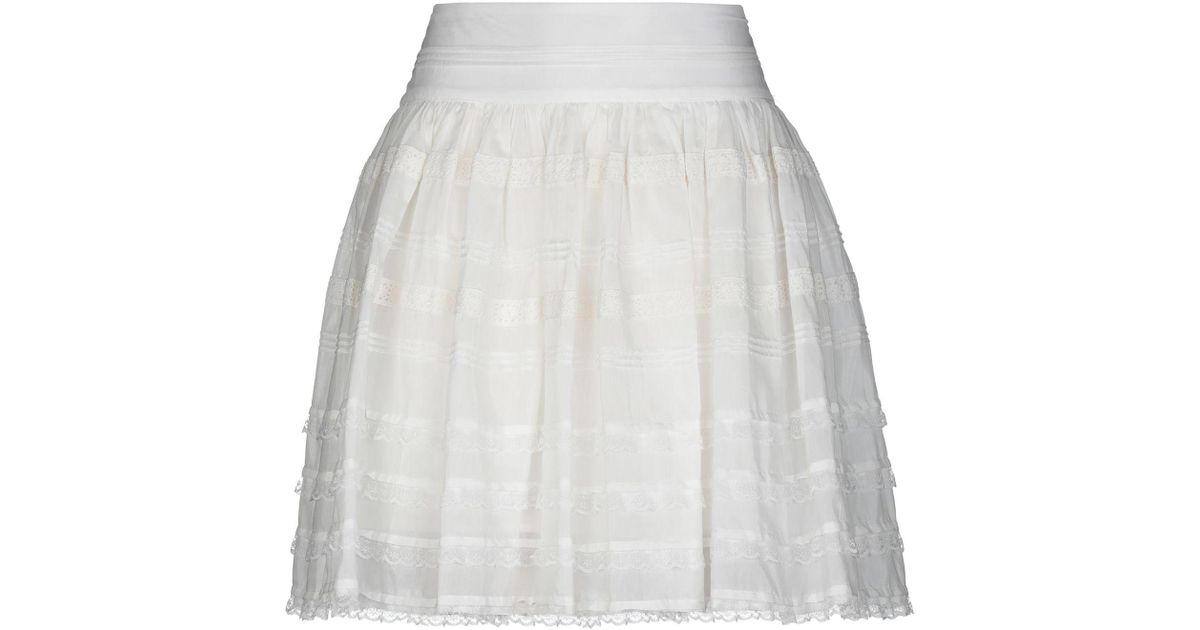 Silvian Heach Lace Mini Skirt in White - Lyst