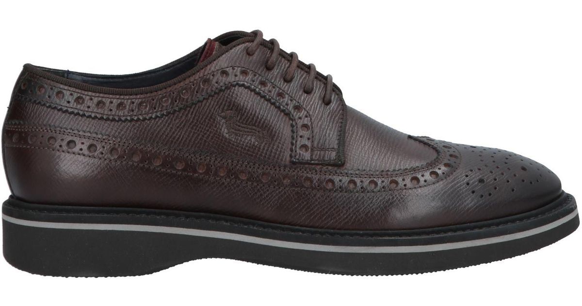 Harmont &amp; Blaine Leather Laceup Shoe in Dark Brown (Brown