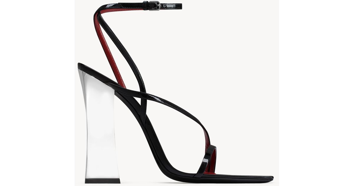 サンダル・ミュール Saint Laurent Zora Sandals Saint Laurent Zora Sandals in Black | Lyst