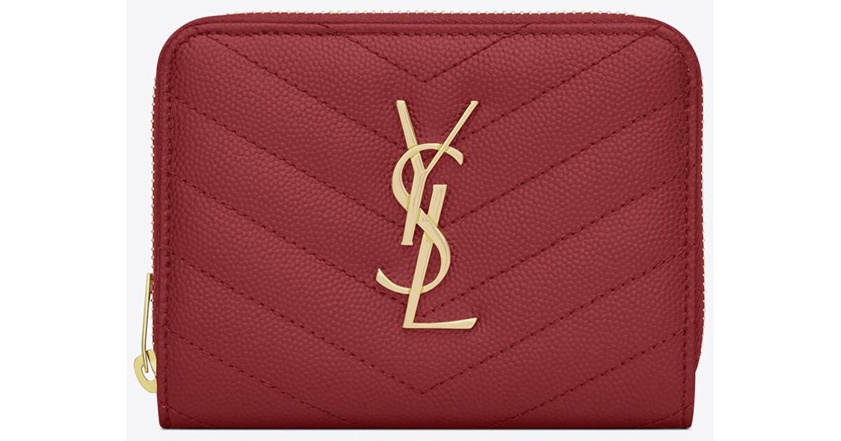 Cassandre matelassé compact zip around wallet in pelle goffrata grain