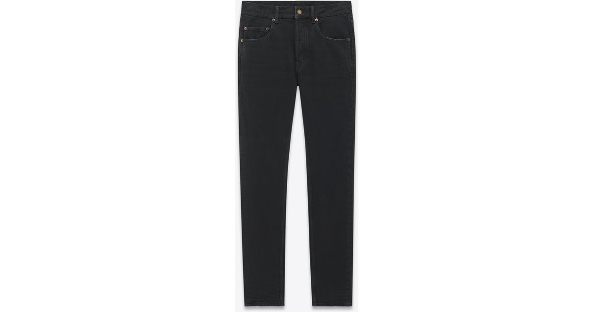 Saint Laurent baggy Jeans In Carbon Black Denim for Men | Lyst