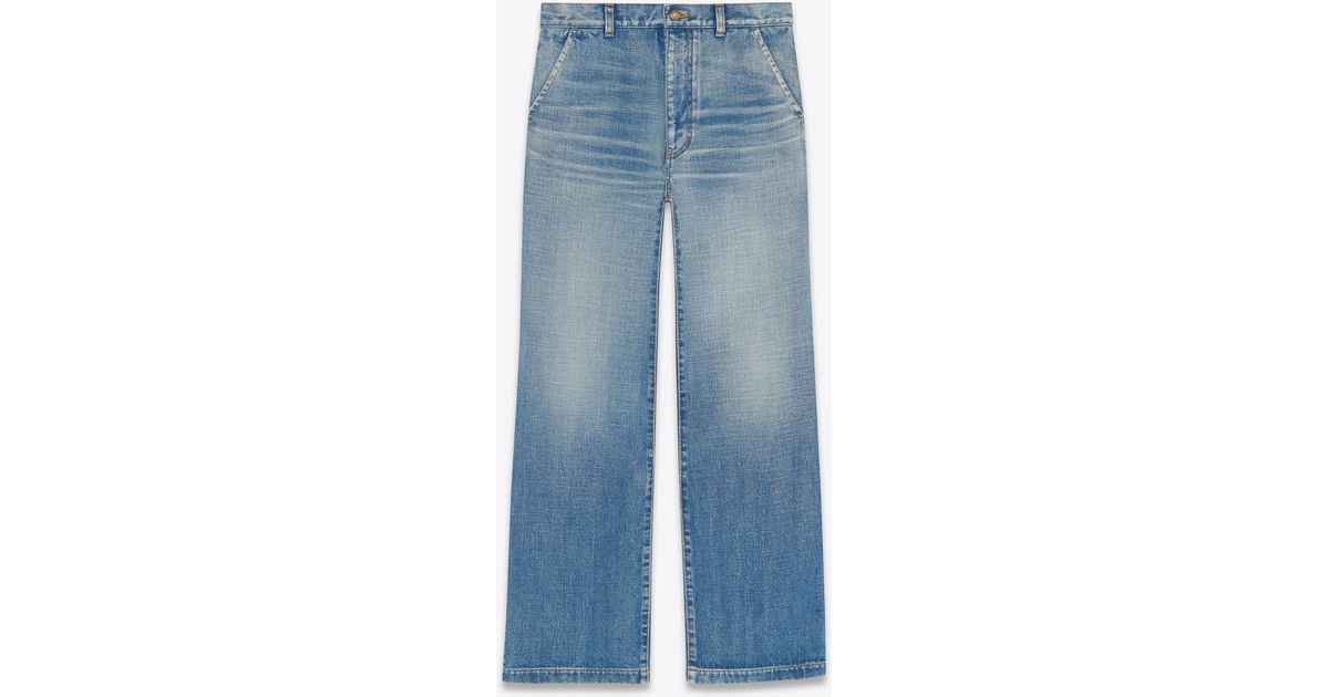 Saint Laurent Denim Serge 70s High-rise Straight Jeans in Blue Womens Jeans Saint Laurent Jeans 