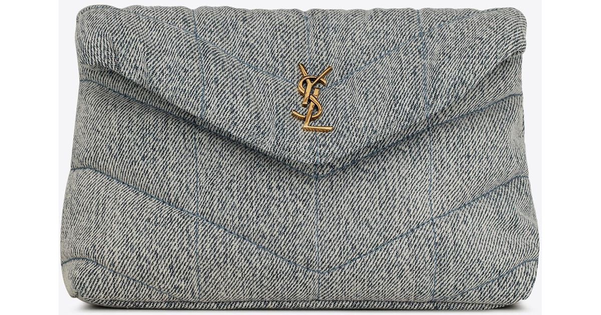 Saint Laurent Puffer Small Pouch In 