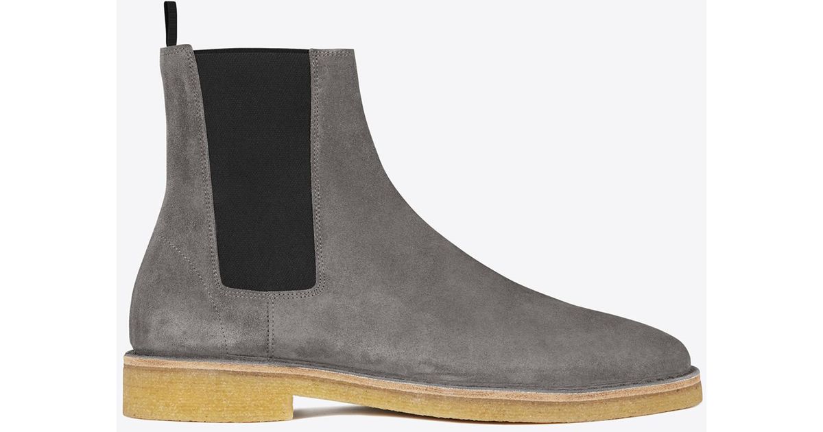 saint laurent chelsea boots grey