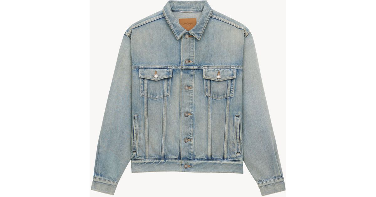 SAINT LAURENT PLAID WOOL TRUCKET JACKET