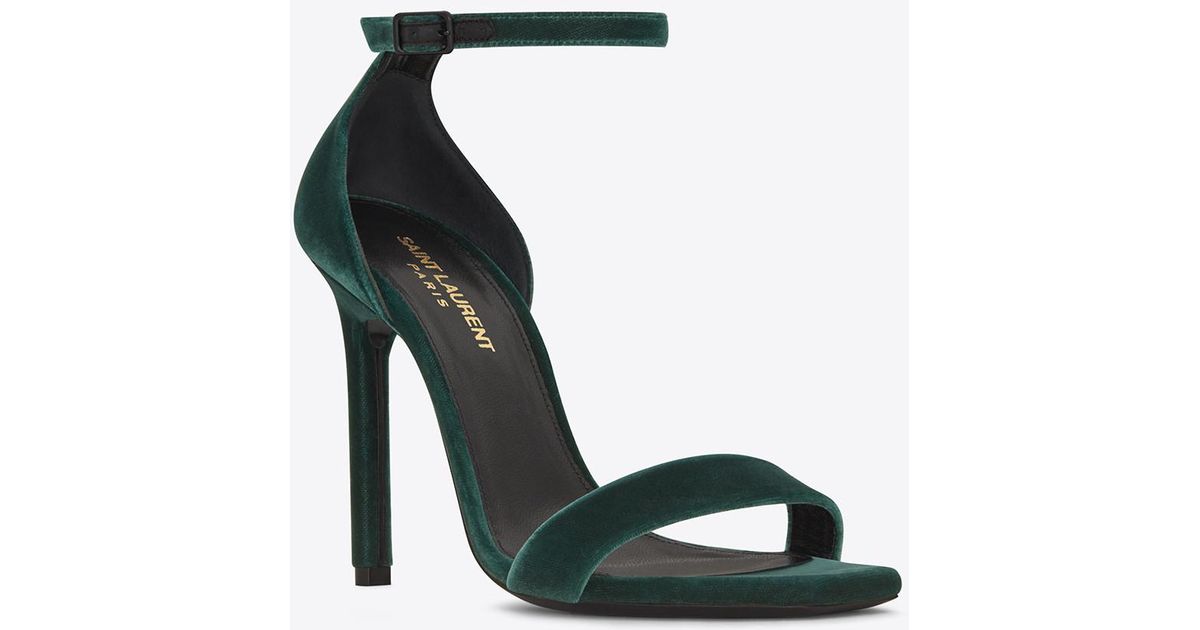 dark green velvet pumps