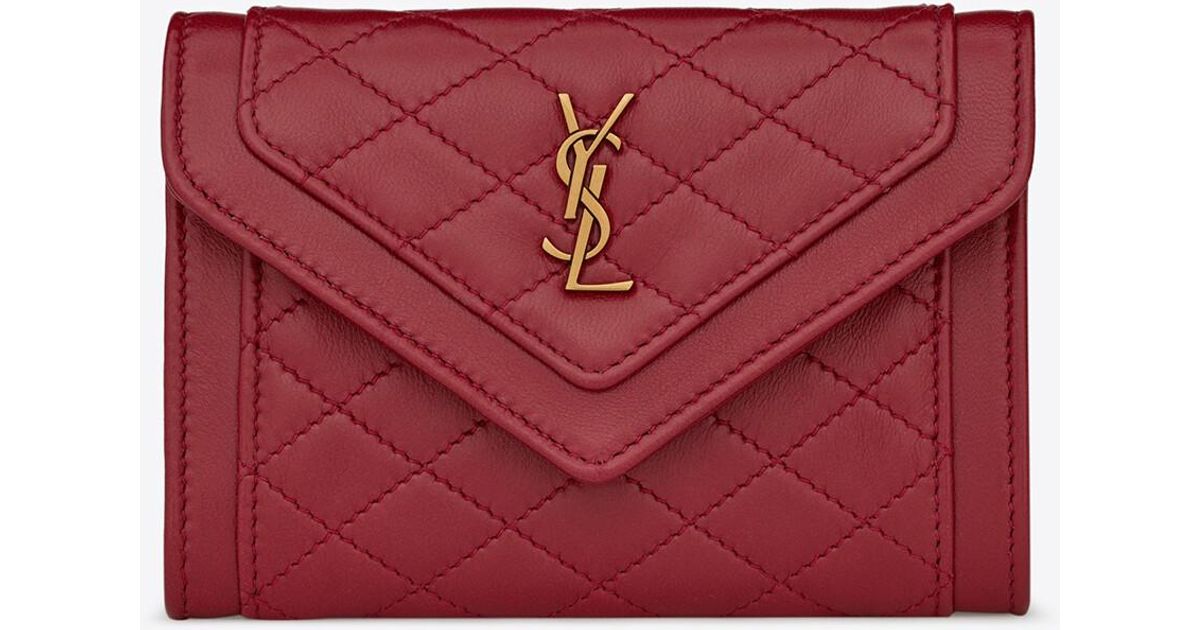gaby small envelope wallet in quilted lambskin