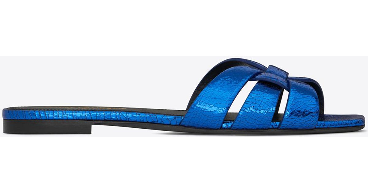 metallic blue sandals