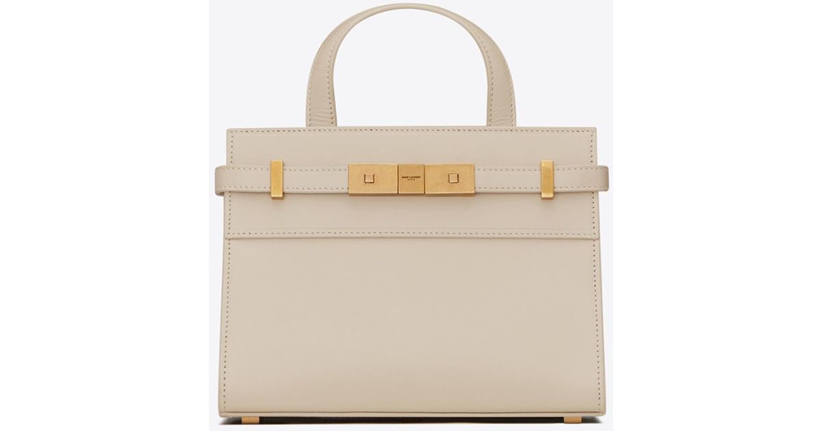 Saint Laurent Manhattan Nano Shopping Bag In Box Leather Lyst