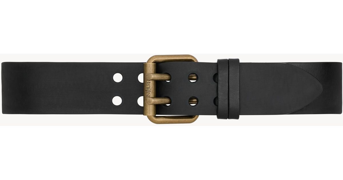 Saint Laurent Motorcycle Wide Belt in Black | Lyst