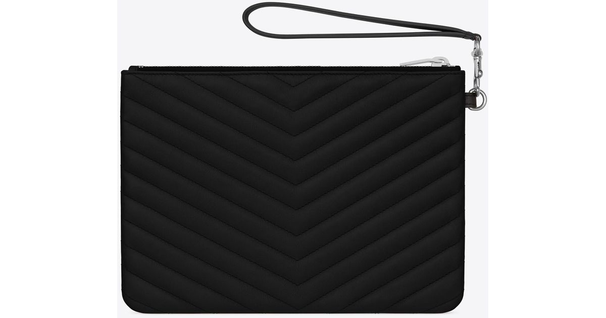 monogram a5 pouch in matelassé leather