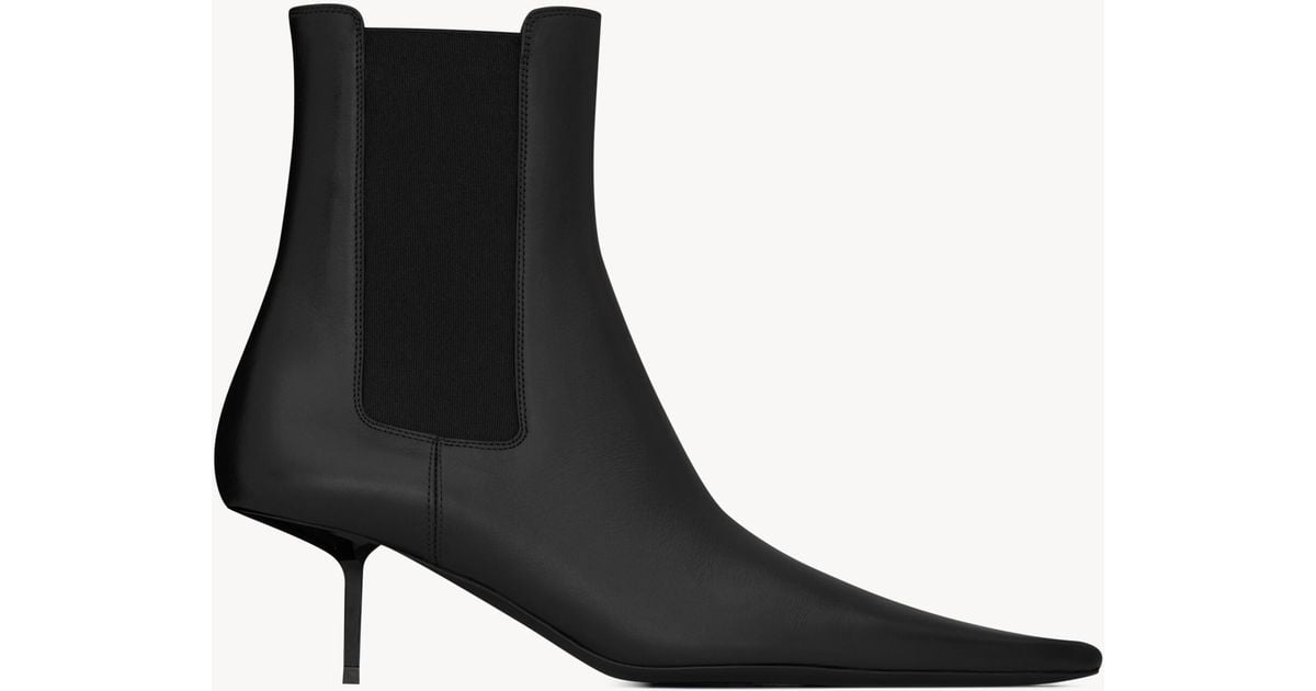 Saint Laurent Victoire Chelsea Boots in White 