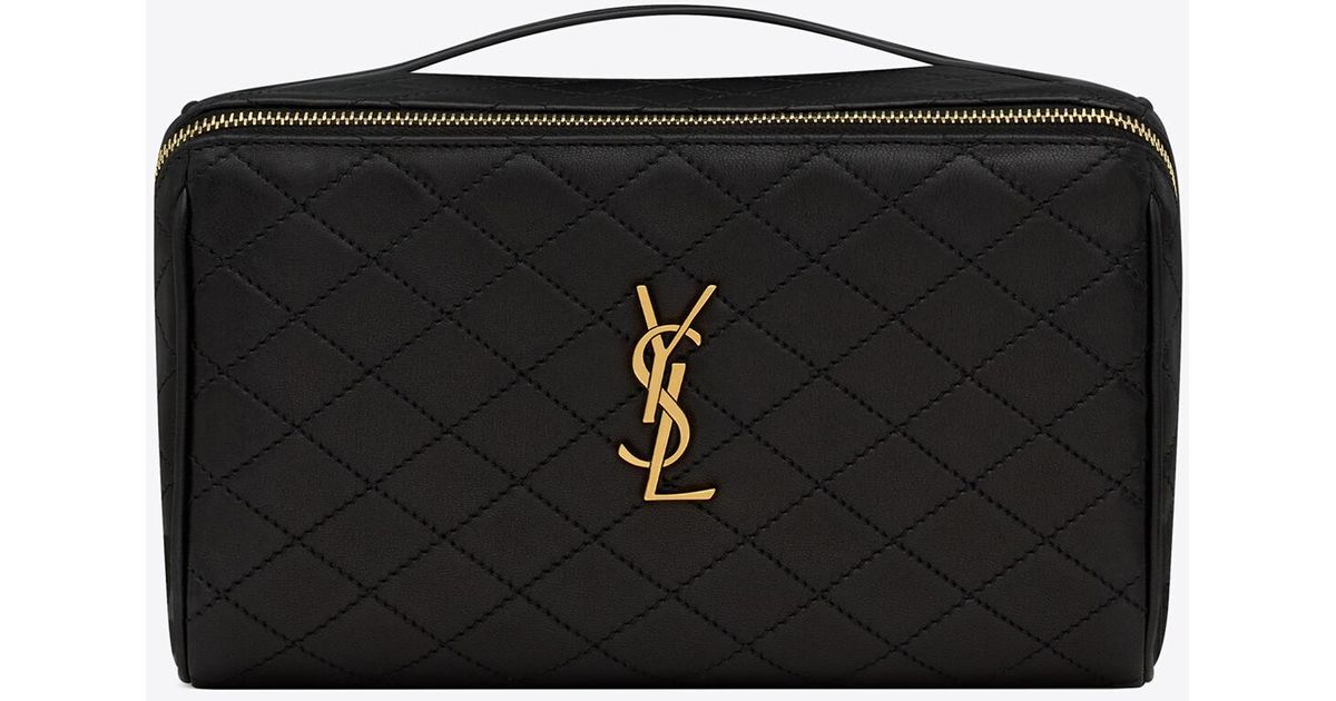 Saint Laurent Gaby Vanity Case In Quilted Lambskin in Black Lyst