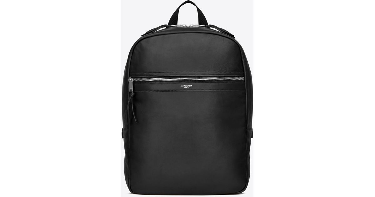 Saint Laurent Laptop City Backpack In Smooth Leather in Black for Men