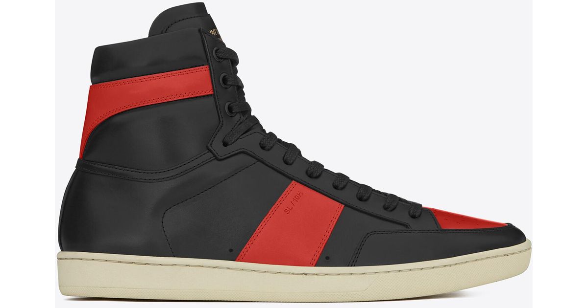 Saint Laurent Court Classic Sl/10h Sneakers In Leather in Black for Men -  Lyst