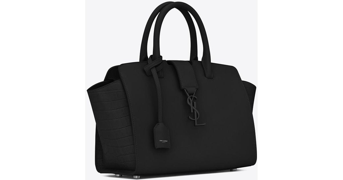 SAINT LAURENT Calfskin Monogram Baby Cabas Black 1227855