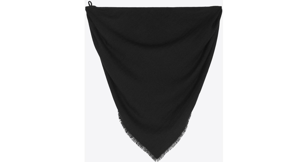 Saint Laurent Kaschmir Kapuzenschal mit fischgrätmuster aus kaschmir