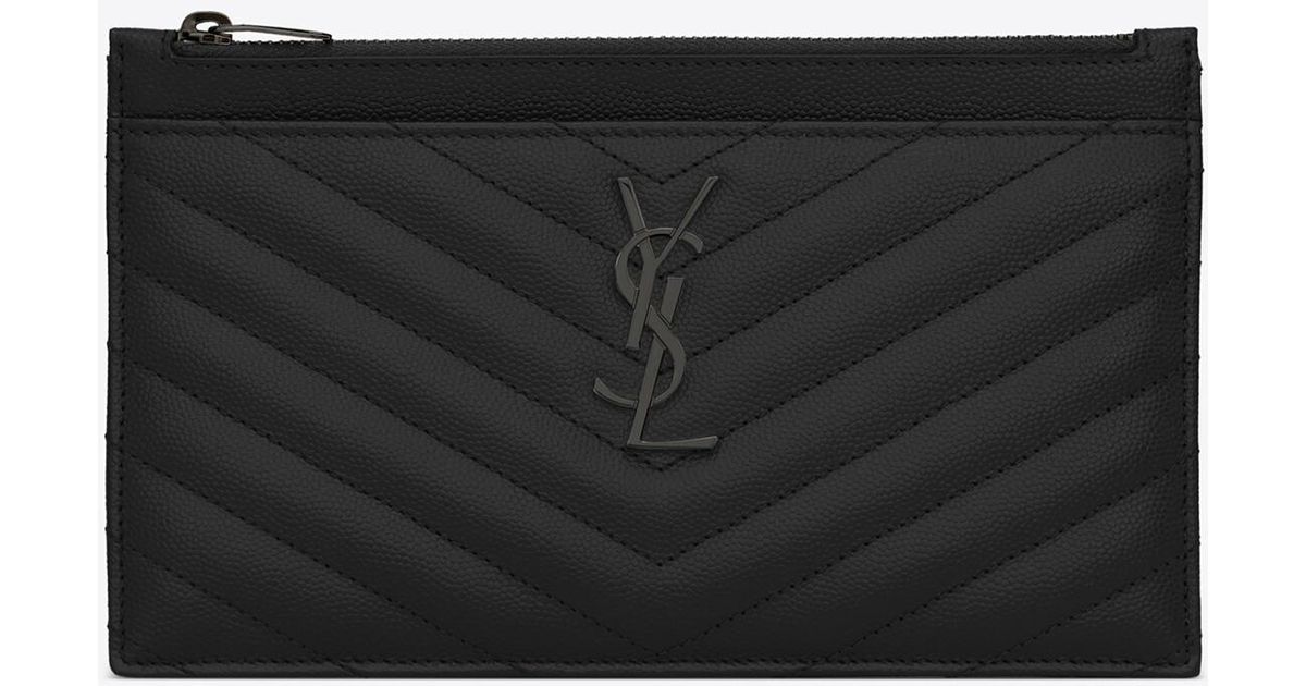 Saint laurent black large bill monogramme pouch hotsell
