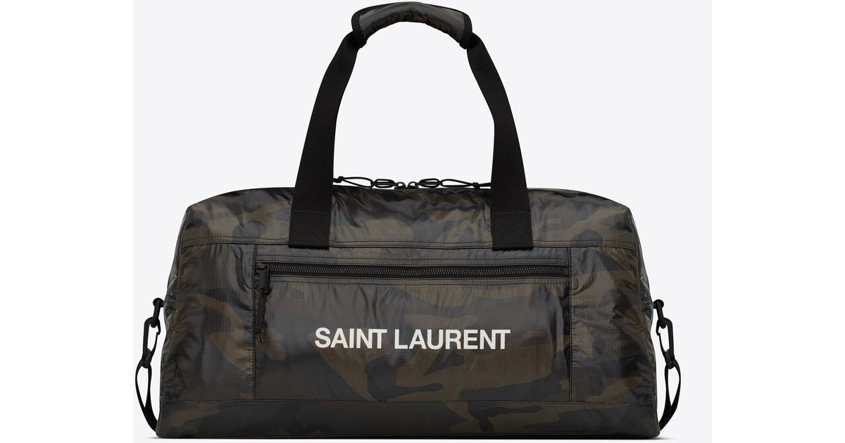 Saint Laurent Synthetic Nuxx Duffle Bag In Camo-print Nylon in Black ...
