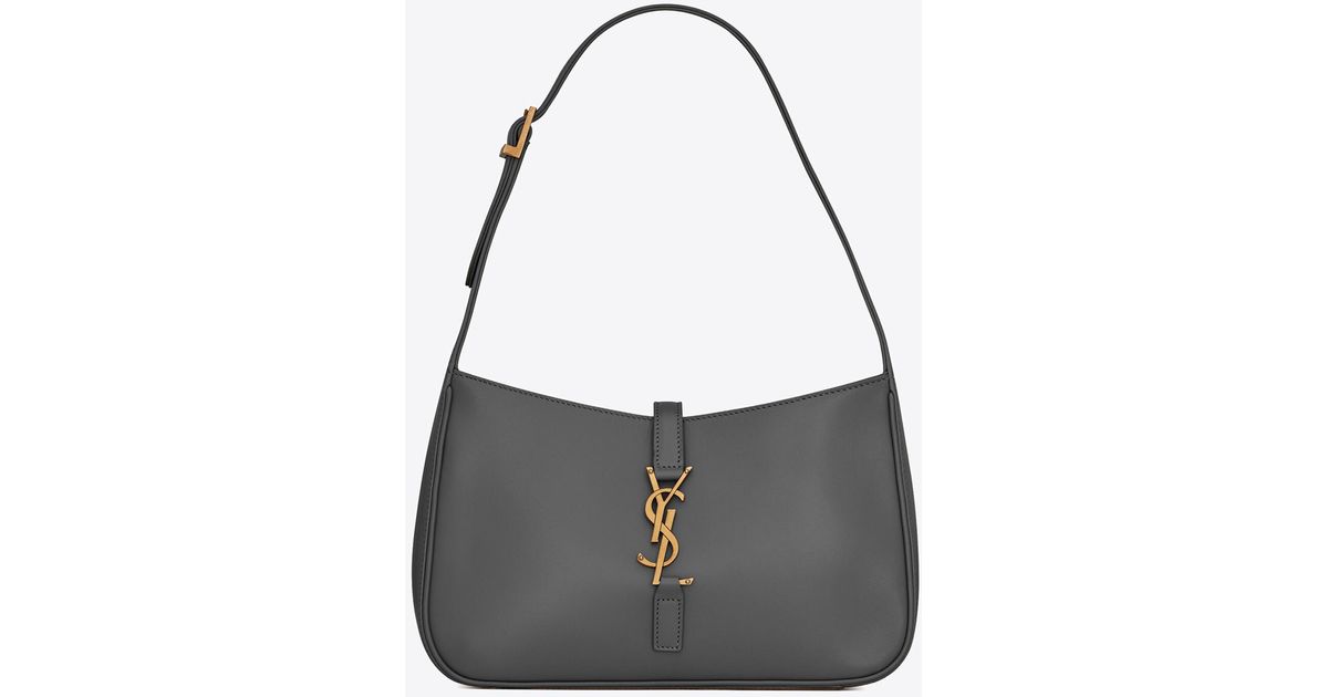 Saint Laurent Le 5 À 7 Hobo Shoulder Bag In Smooth Leather in Black