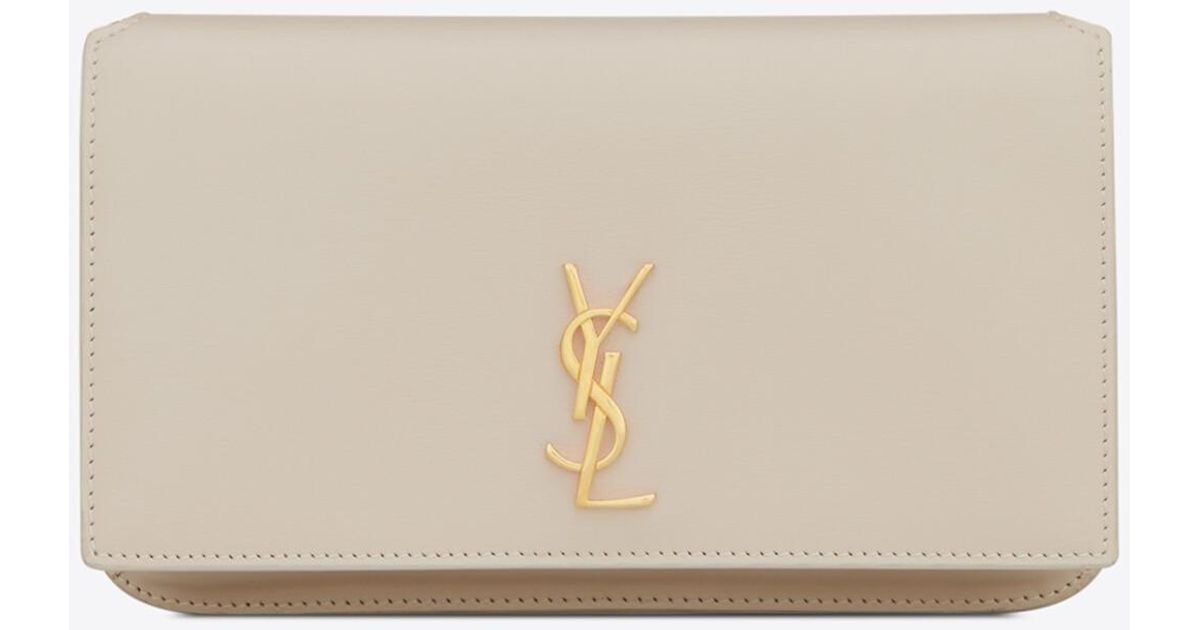 Saint Laurent Cassandre Phone Holder With Strap In Smooth Leather in ...