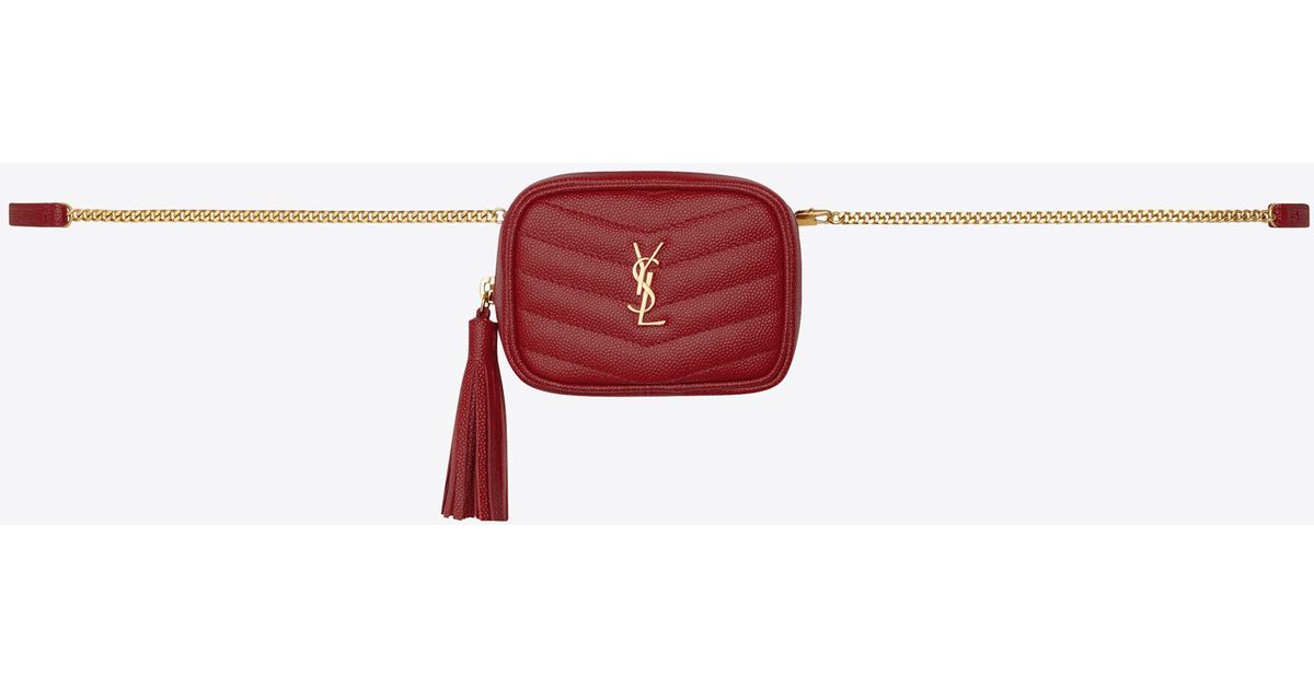 Saint Laurent Baby Lou Belt Bag In Quilted Grain De Poudre Embossed