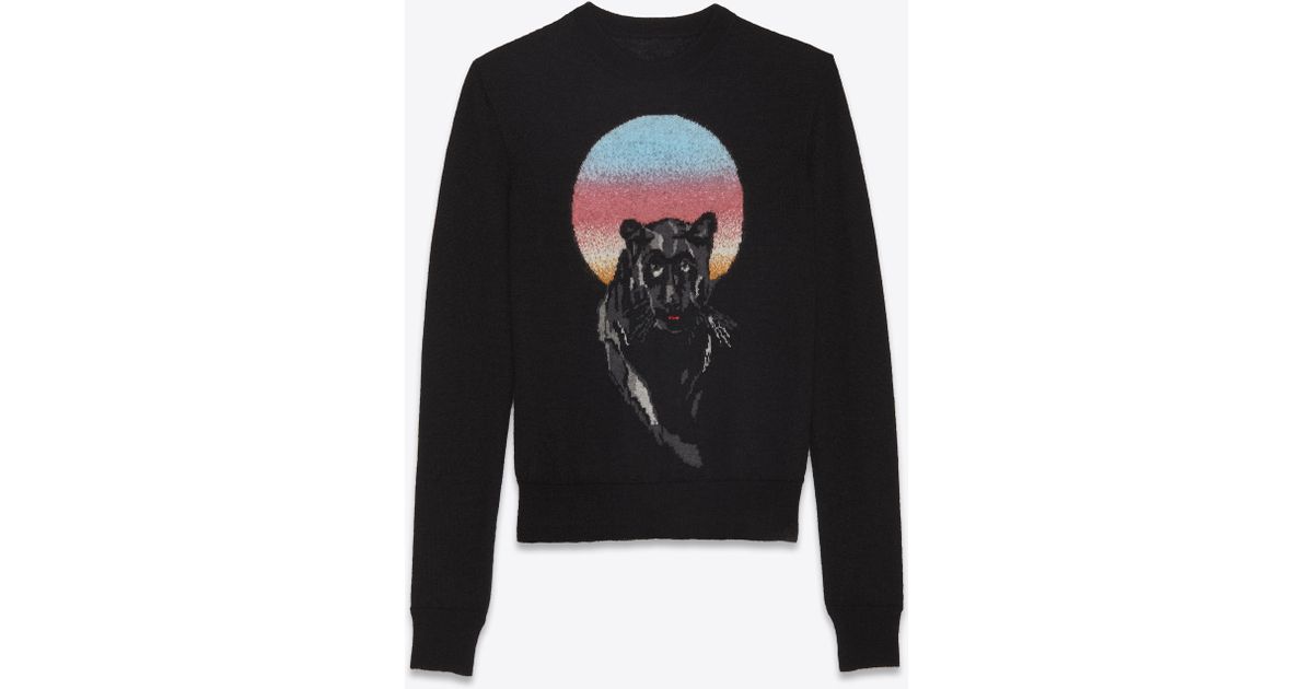 saint laurent panther sweater