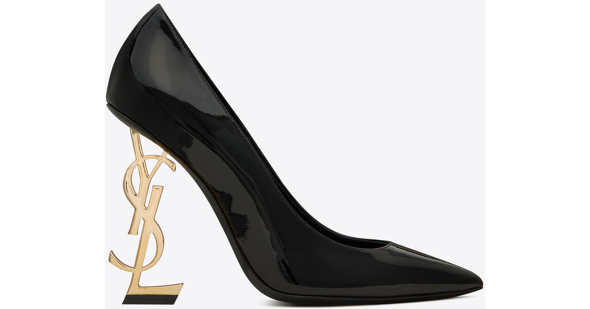 Saint Laurent Opyum Pumps In Patent Leather With Gold-tone Heel in