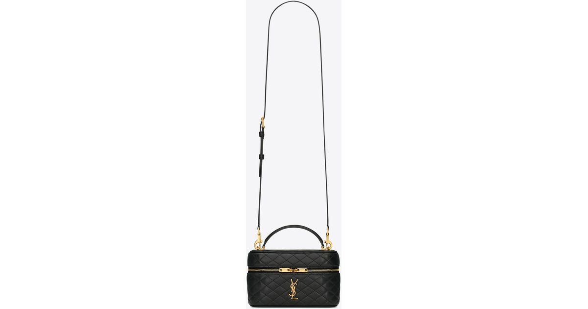 Saint Laurent Gaby Mini Vanity Bag In Lambskin in White Lyst